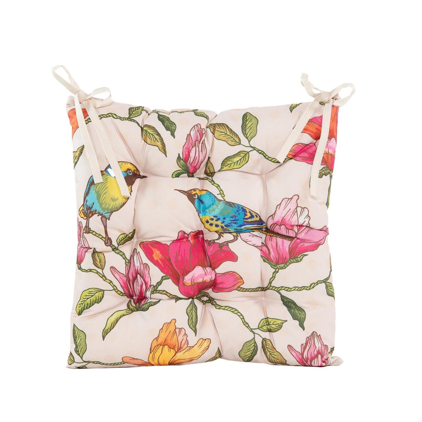 Cuscino per sedia collezione Anna uccelli da esterno 38x38 cm