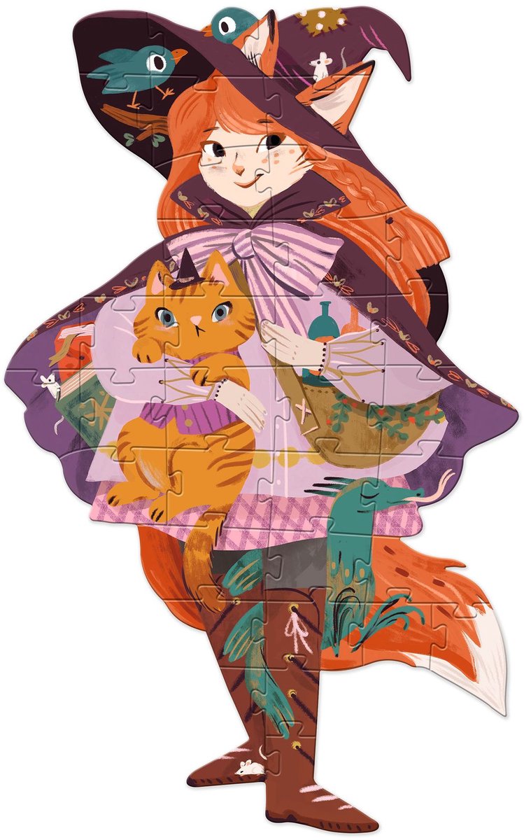 Djeco puzzle lily la sorcière - puzzle magico per bambini 36 pezzi.