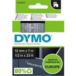 Nastri dymo d1 poliestere 12mmx7m bianco-trasparente lucido