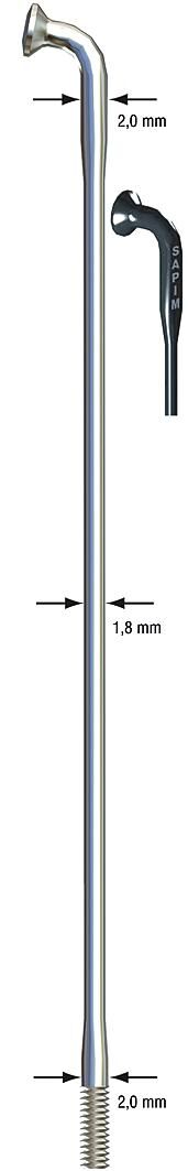 SAPIM SPAAK 14-260L Carrera de acero inoxidable Negro sin pezón (100)
