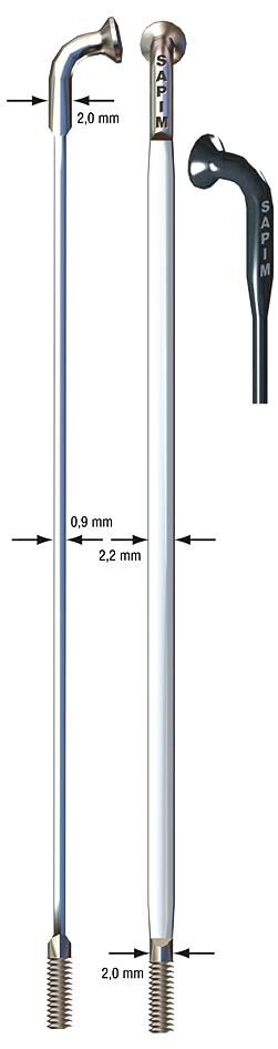 SAPIM SPAAK 14-266 CX RAY Flat Silver con capezzolo (20st)