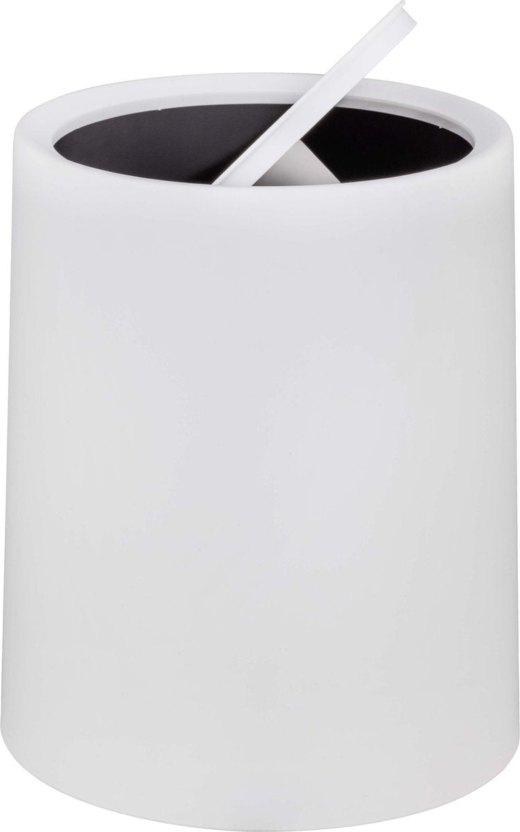 Wenko cubo de basura atri 6 litros en plástico blanco, con tapa abatible y cubo interior - cubo de basura - cubo de basura - cubo de basura - blanco