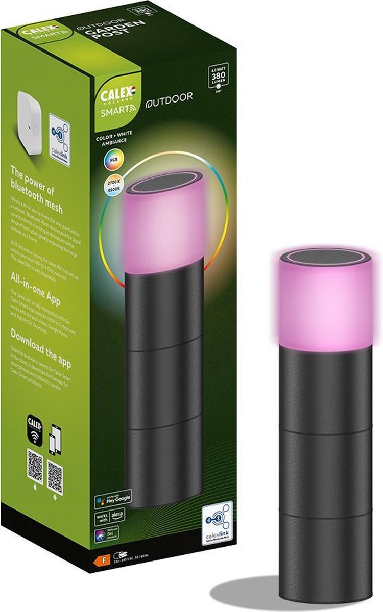 Lampada da esterno LED Calex smart outdoor - faretto da terra smart - lampada da terra RGB e luce bianca calda - 4W - nera