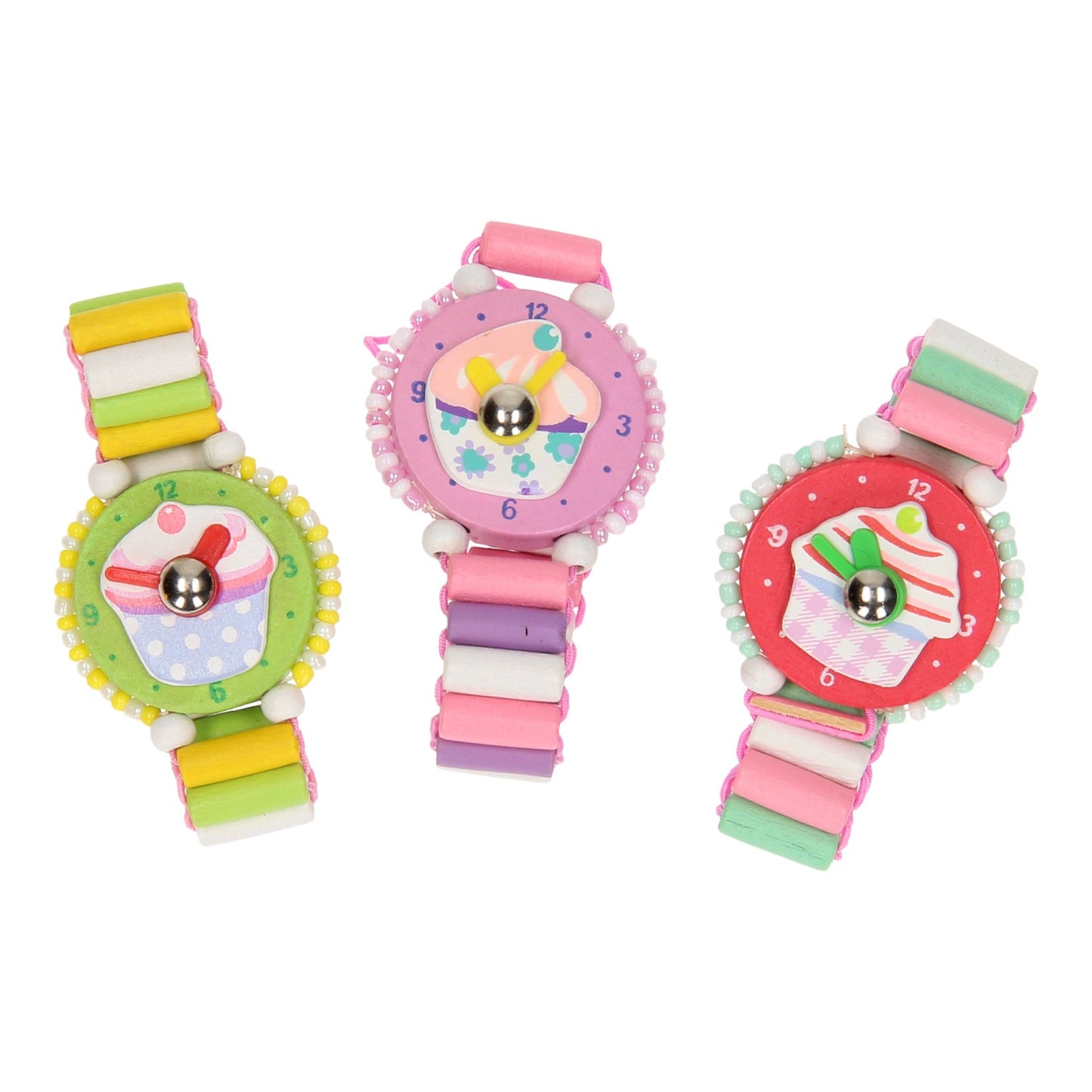 Cupcake di orologio in legno