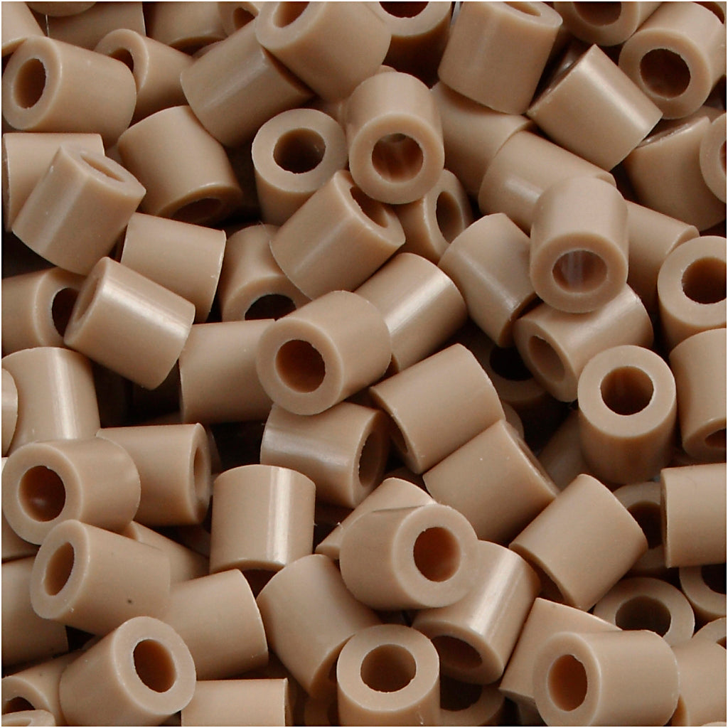 Cuentas para planchar Nabbi, medidas 5x5 mm, medida de agujero 2,5 mm, medianas, beige (32248), 1100 piezas 1 caja