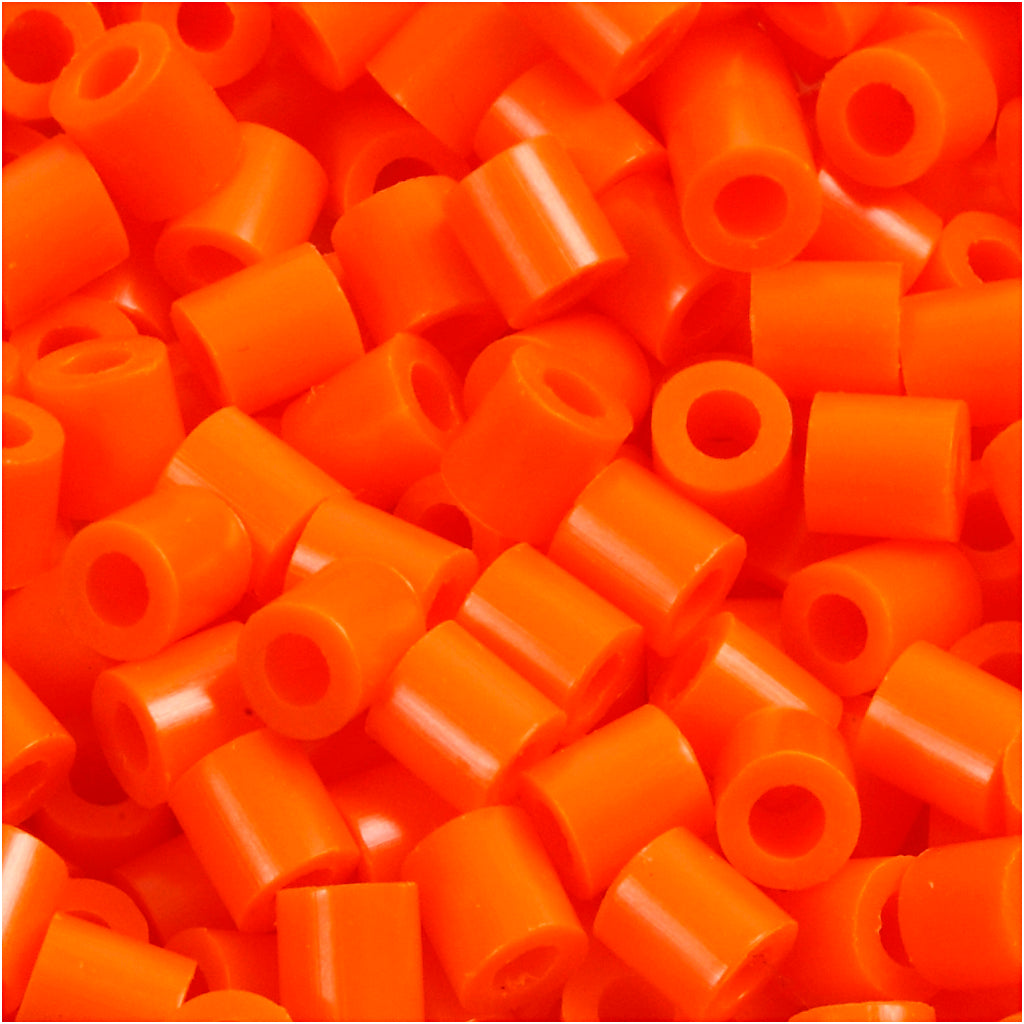 Perline termoadesive Nabbi, misura 5x5 mm, misura buco 2,5 mm, medie, arancione brillante (32233), 6000 pezzi 1 scatola