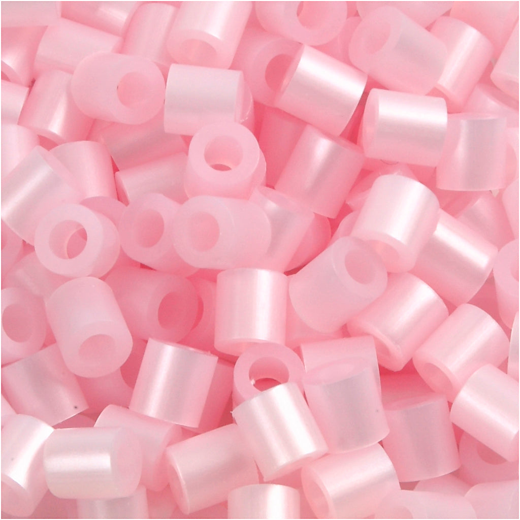 Perline termoadesive Nabbi, misura 5x5 mm, misura buco 2,5 mm, media, madreperla rosa (32259), 1100 pezzi 1 scatola