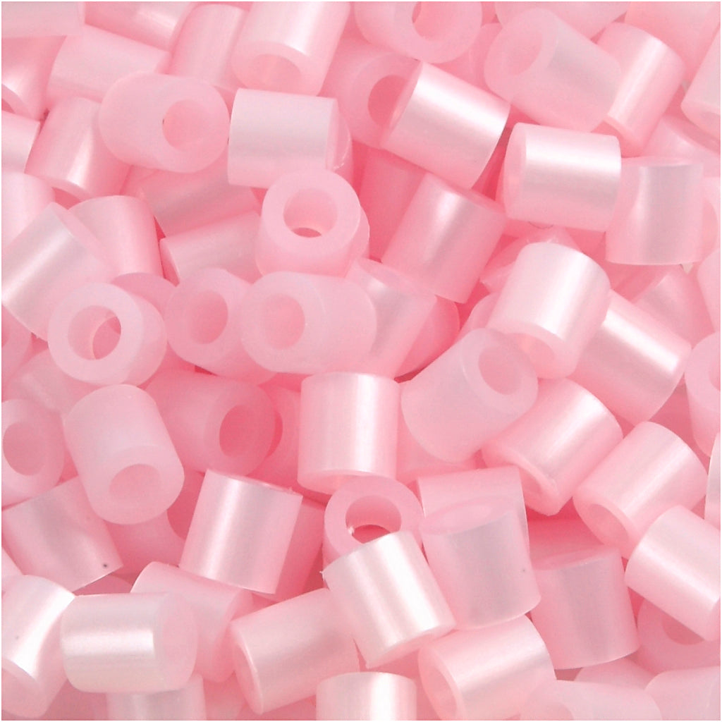 Perline termoadesive Nabbi, misura 5x5 mm, misura buco 2,5 mm, media, madreperla rosa (32259), 6000 pezzi 1 scatola