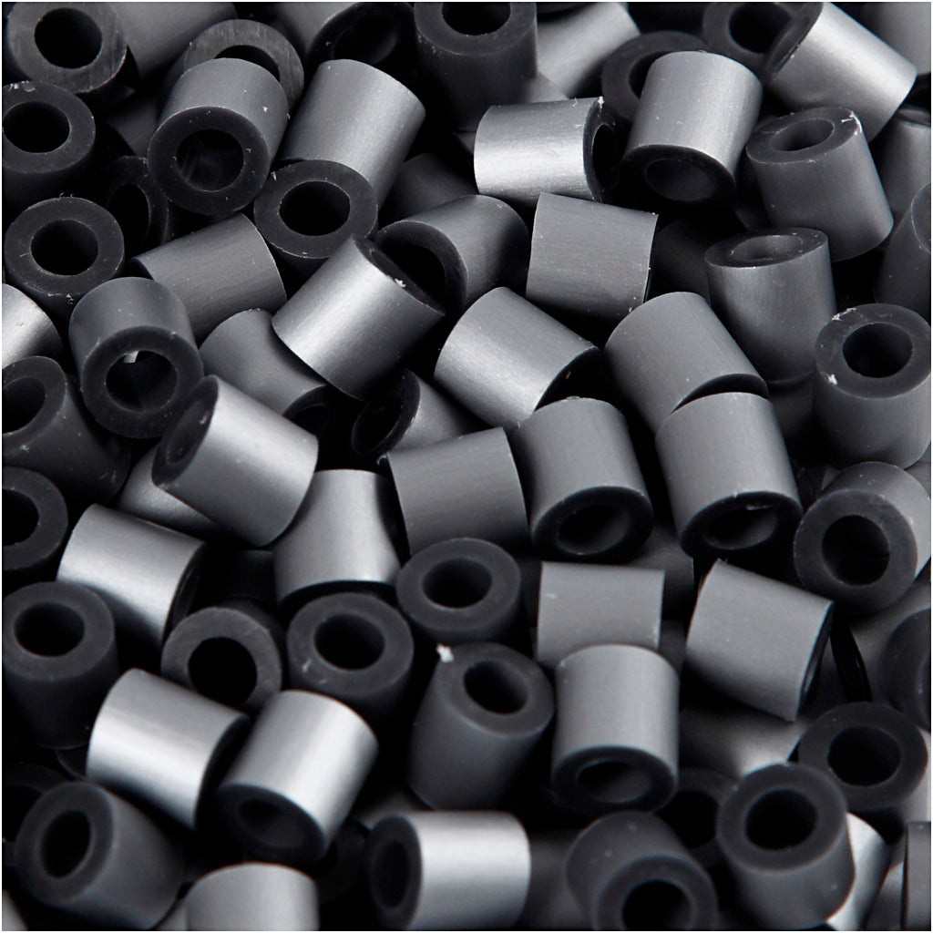 Perline termoadesive Nabbi, misura 5x5 mm, misura buco 2,5 mm, media, argento (32262), 1100 pezzi 1 scatola
