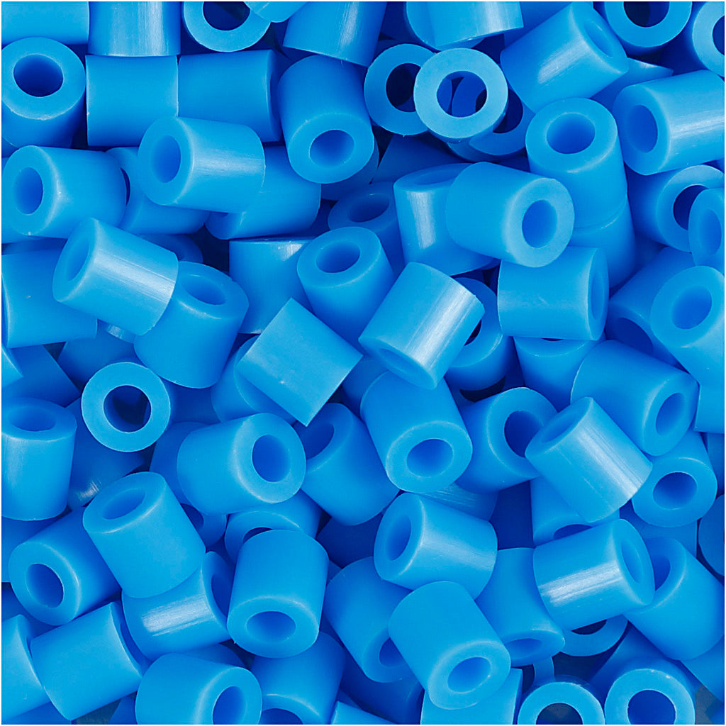 Cuentas para planchar Nabbi, medidas 5x5 mm, medida de agujero 2,5 mm, medianas, azul (32238), 1100 piezas 1 caja