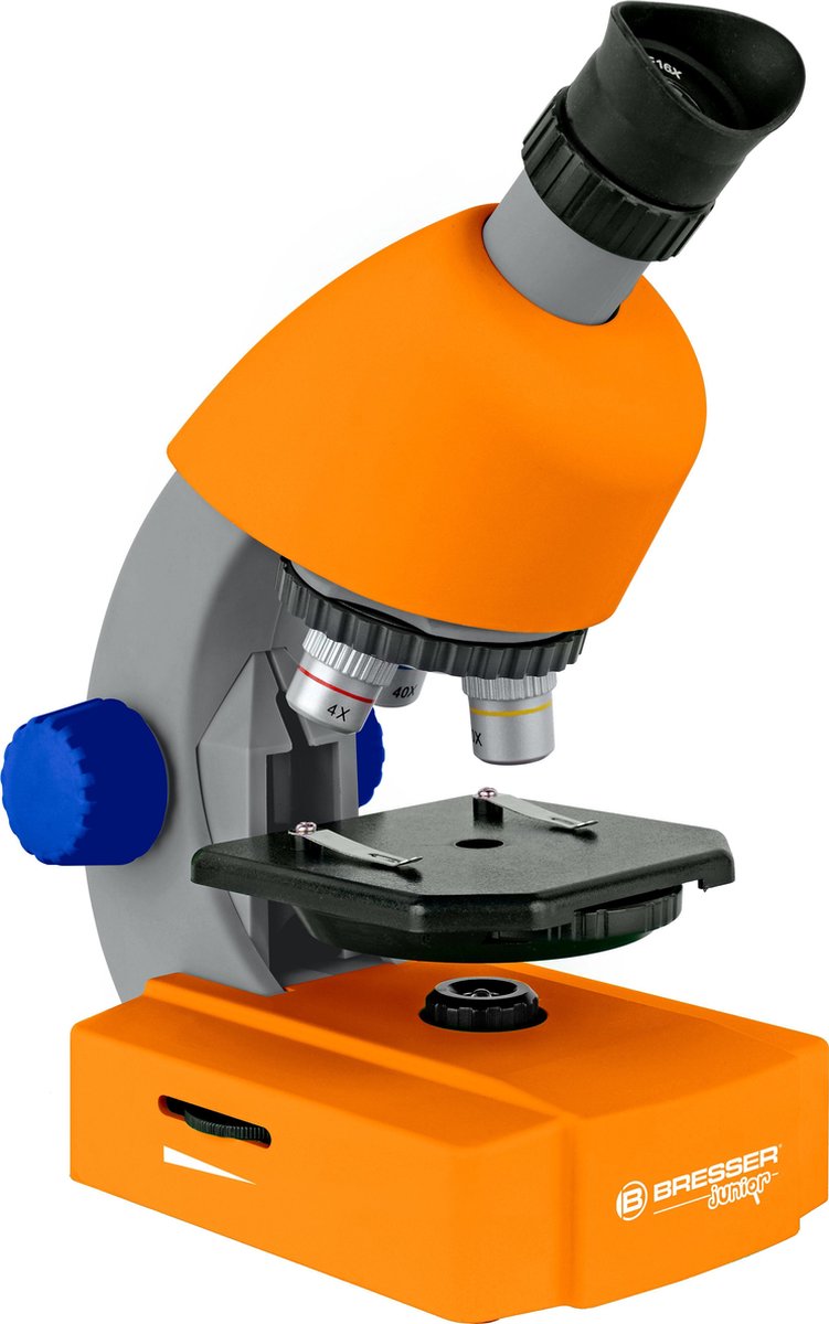 Microscopio Bresser junior – 40x640x – arancione – per preparazioni trasparenti