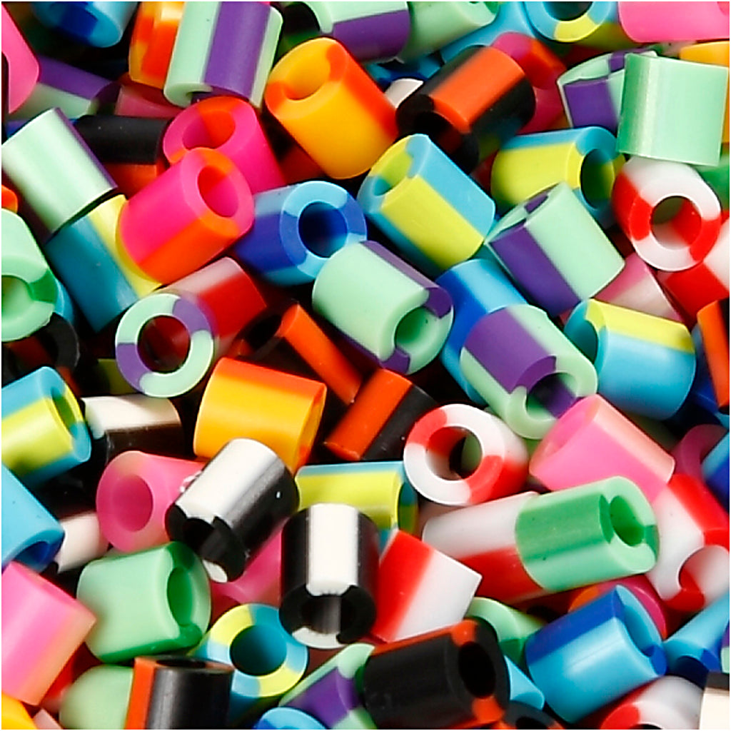 Perline termoadesive Nabbi, misura 5x5 mm, misura buco 2,5 mm, medie, righe, 1100 div 1 scatola