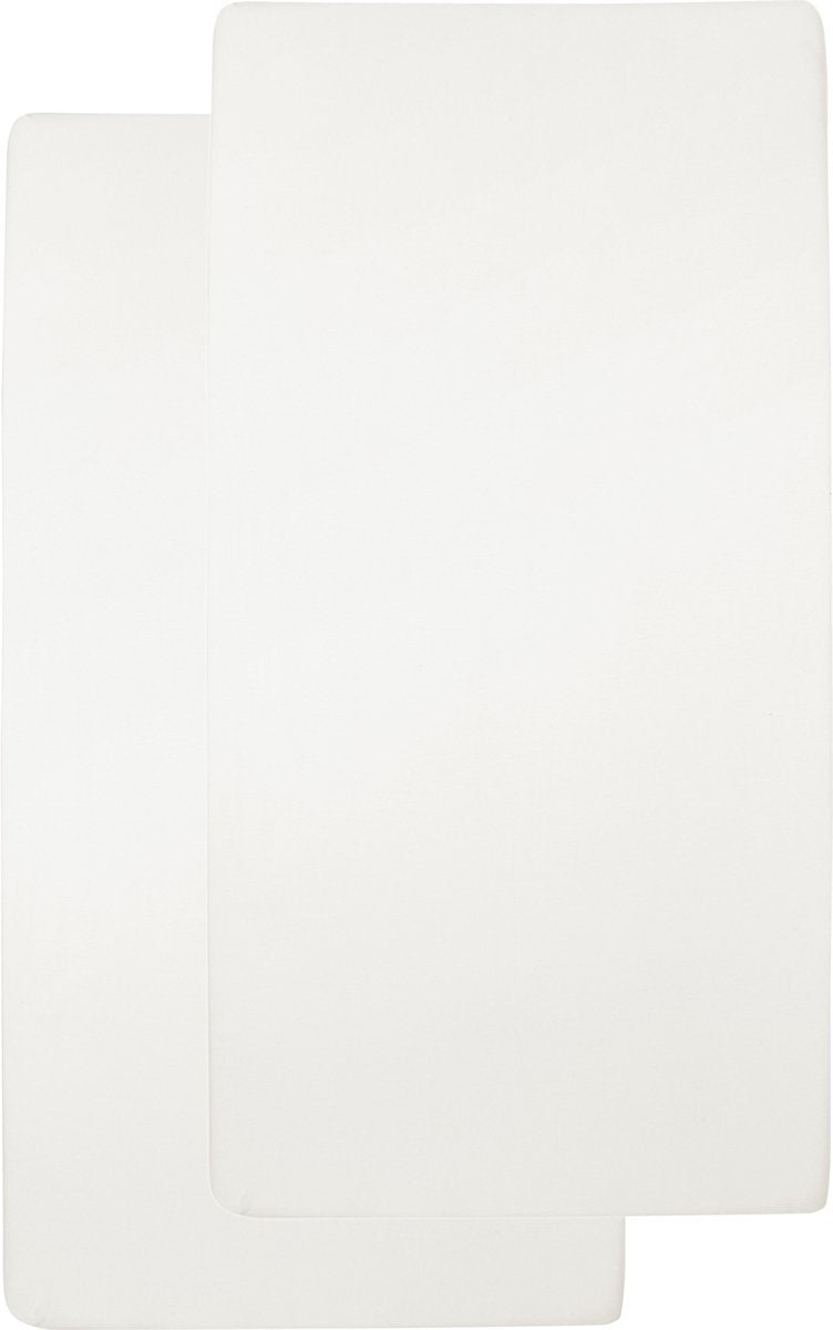 Meyco baby uni hoeslaken wieg - 2-pack - offwhite - 40x80 90cm