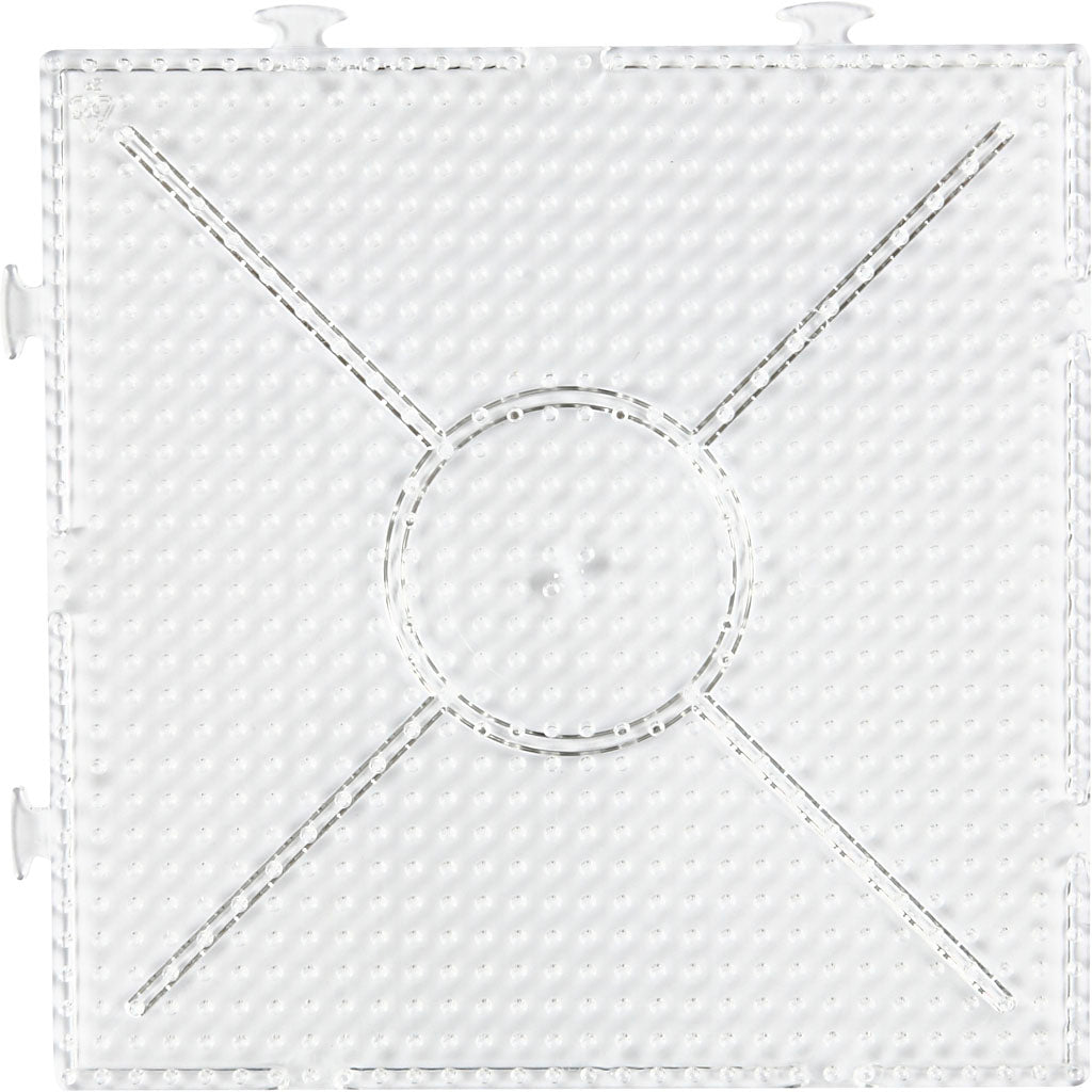 Placa base Nabbi, cuadrada grande, medidas 15x15 cm, mediana, transparente, 1 unidad