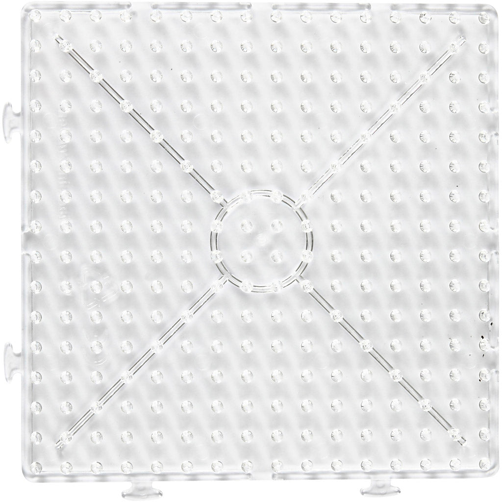 Piatto base Creativ Company, quadrato grande, misura 15x15 cm, jumbo, trasparente, 1 pezzo