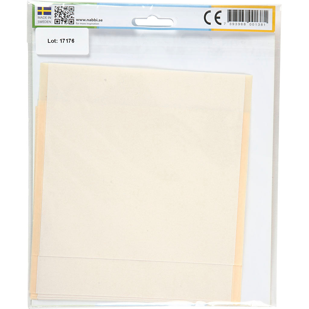 Nabbi hojas autoadhesivas, tamaño 15x15 cm, transparente, 8 hojas 1 caja