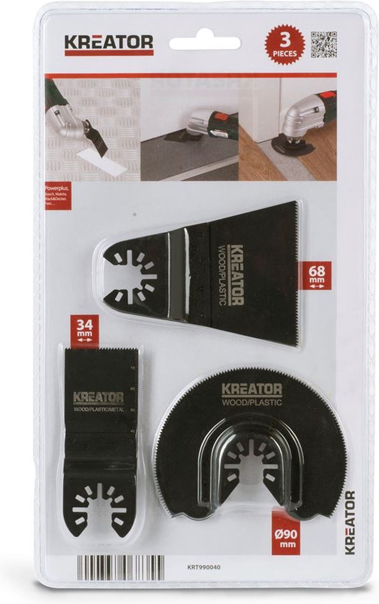 Kreator - accessori - krt990040 - set di accessori multiutensile - 3 pz.