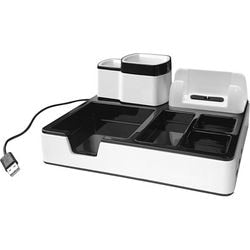 Monolite organizer da scrivania in bianco e nero