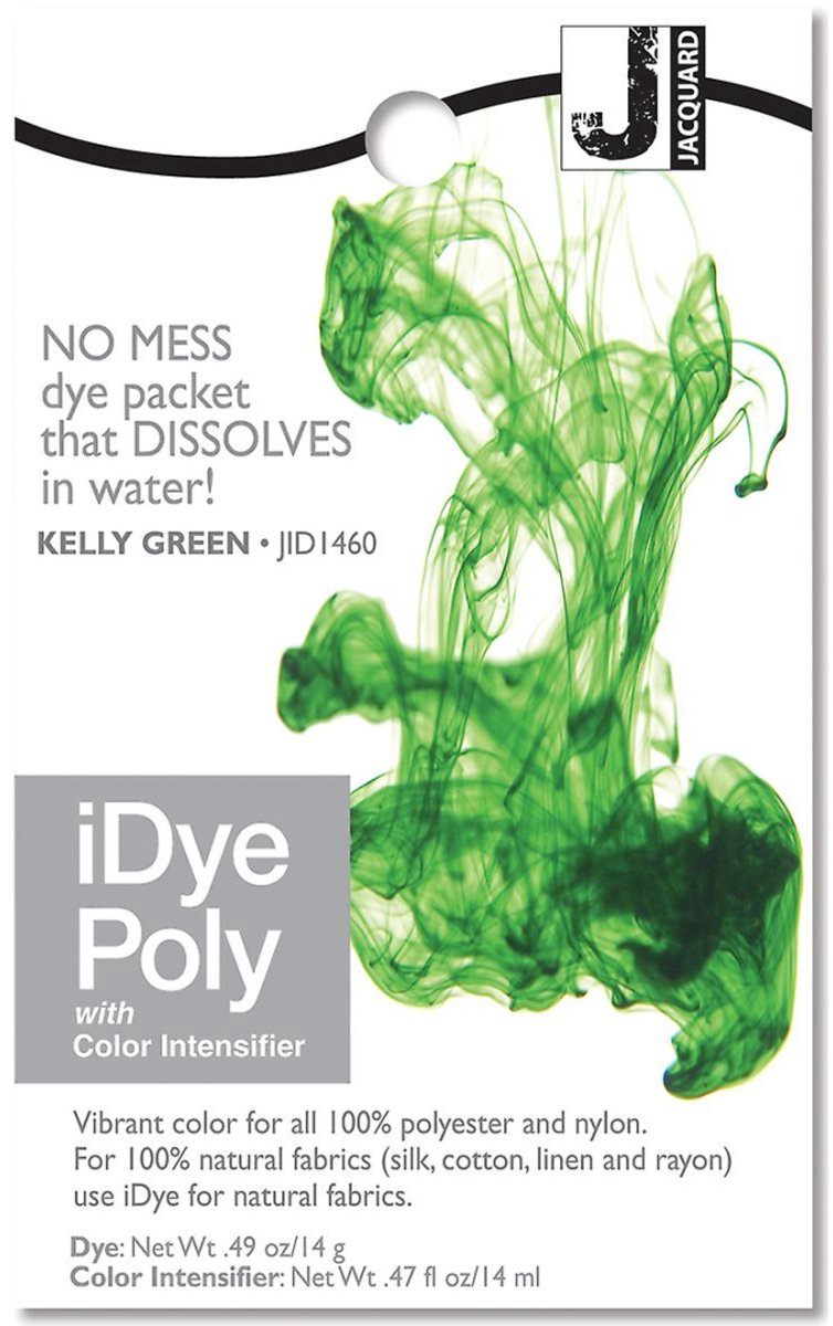 Pintura textil jacquard idye poly verde hierba 14g para tejidos de poliéster.