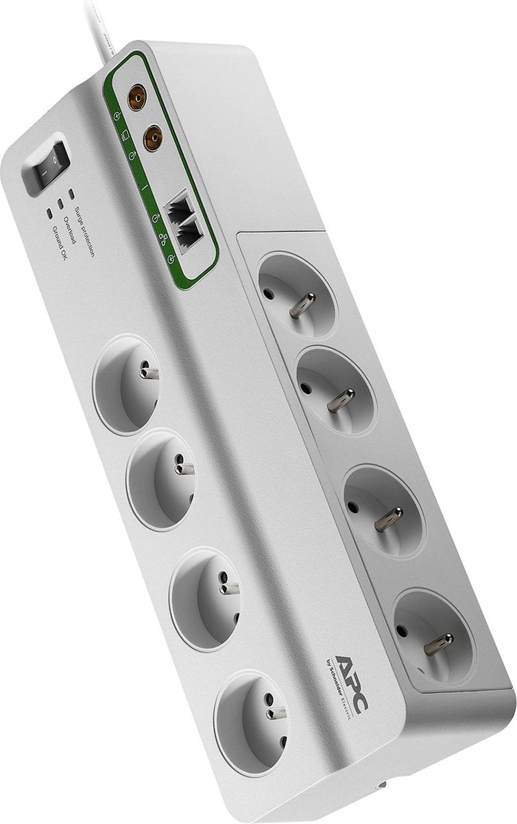 Multipresa Apc con protezione da sovratensione 8x pin terra + coassiale + telefono