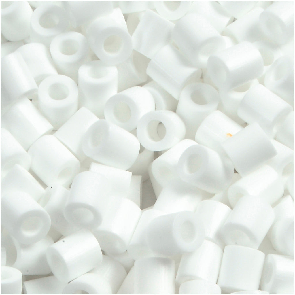Perline fotografiche Nabbi, misura 5x5 mm, misura buco 2,5 mm, media, bianco (15), 1100 pezzi 1 scatola