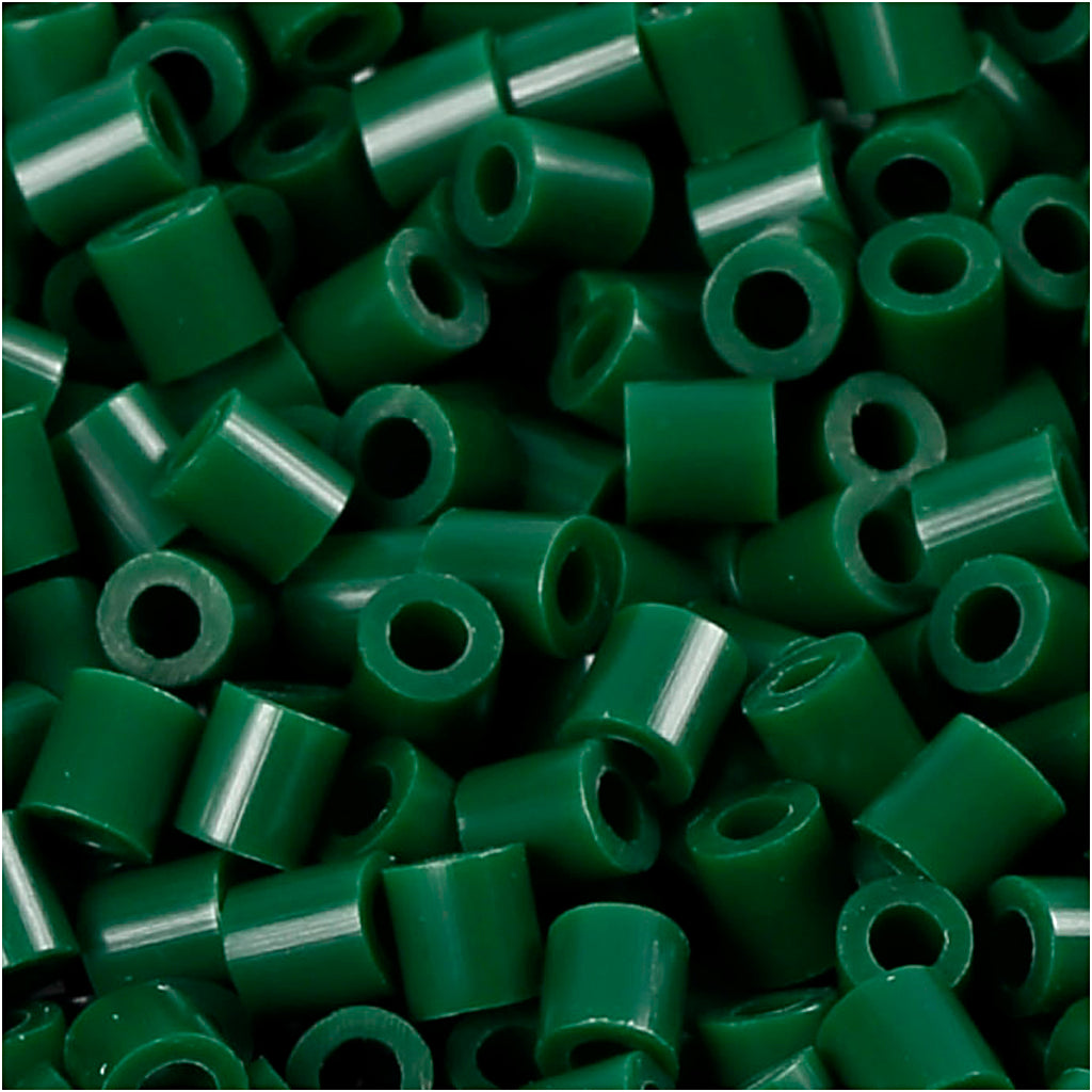 Perline fotografiche Nabbi, misura 5x5 mm, misura buco 2,5 mm, media, verde scuro (9), 1100 pezzi 1 scatola