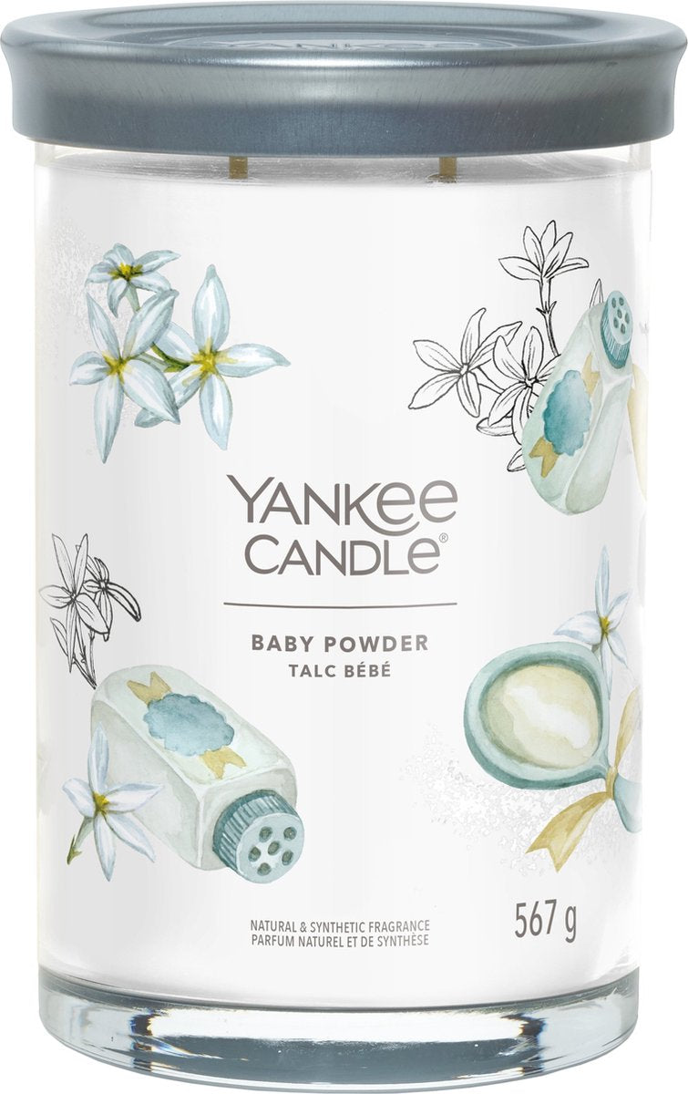 Yankee Candle - Vela perfumada de vaso grande con talco para bebés - 100 horas de combustión - dos mechas