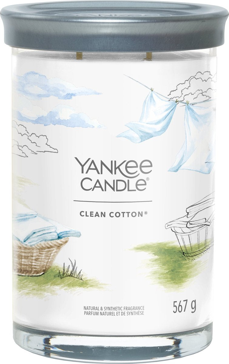 Yankee candle - clean cotton large tumbler scented candle - 100 burning hours - two wicks