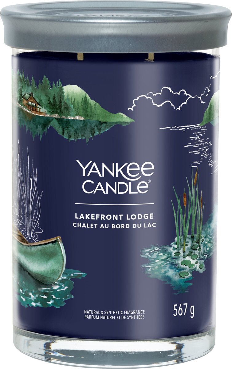 Yankee Candle - Vela perfumada en vaso grande Lakefront Lodge - 100 horas de combustión - dos mechas