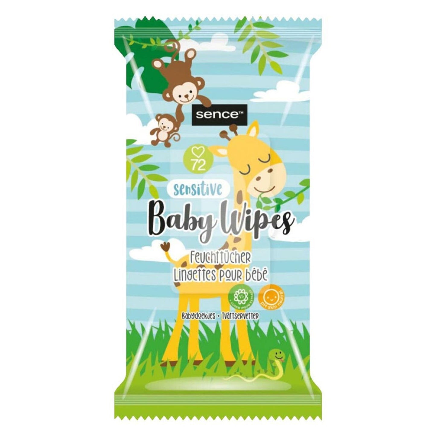 Sense toallitas para bebé sensibles 72 piezas