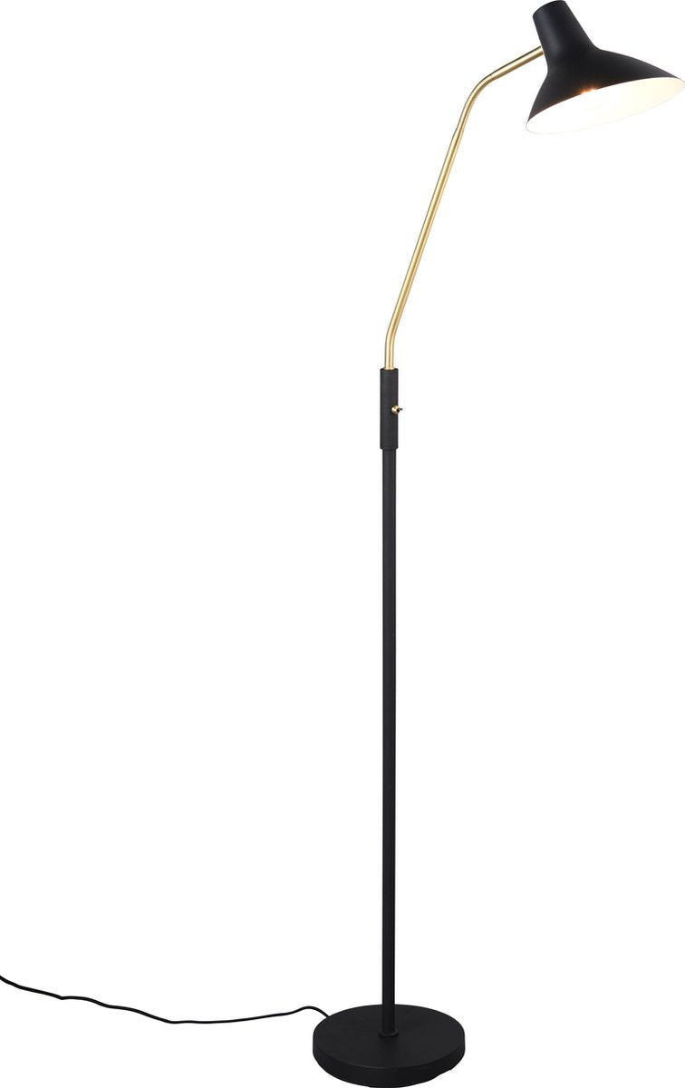 Trio traveller - lámpara de pie - negro-oro - excl. 1x e27 4w - flexible