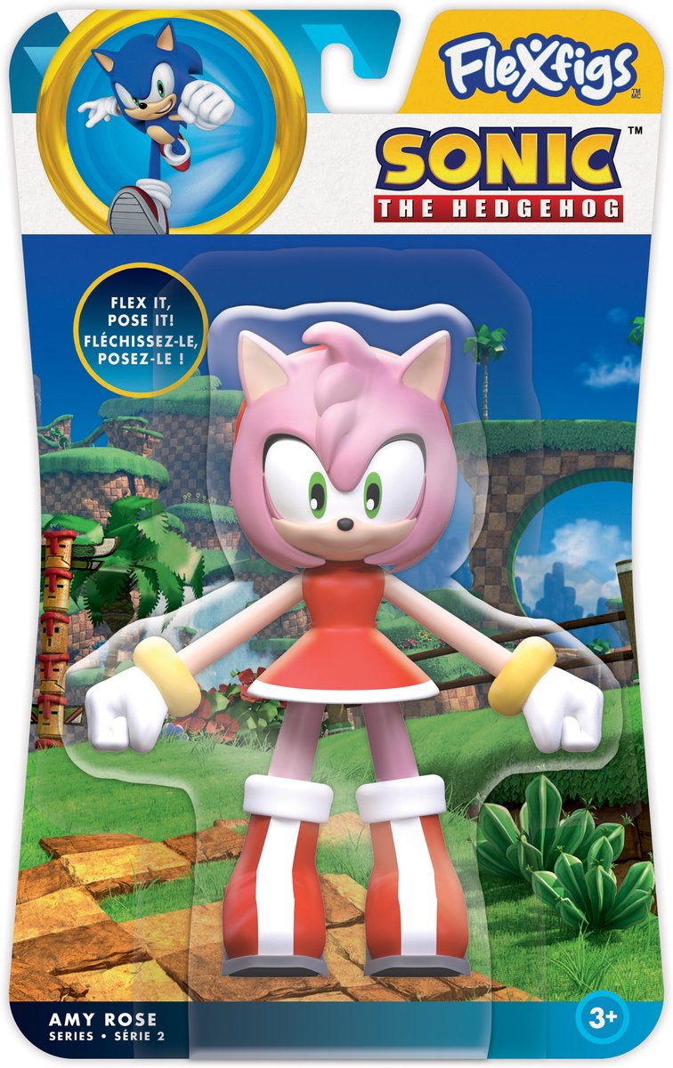 Flexfigs Sonic the Hedgehog Amy Rose - action figure flessibile e pieghevole per bambini e adulti