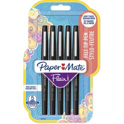 Fineliner papermate flair 0,7 mm negro 5 piezas