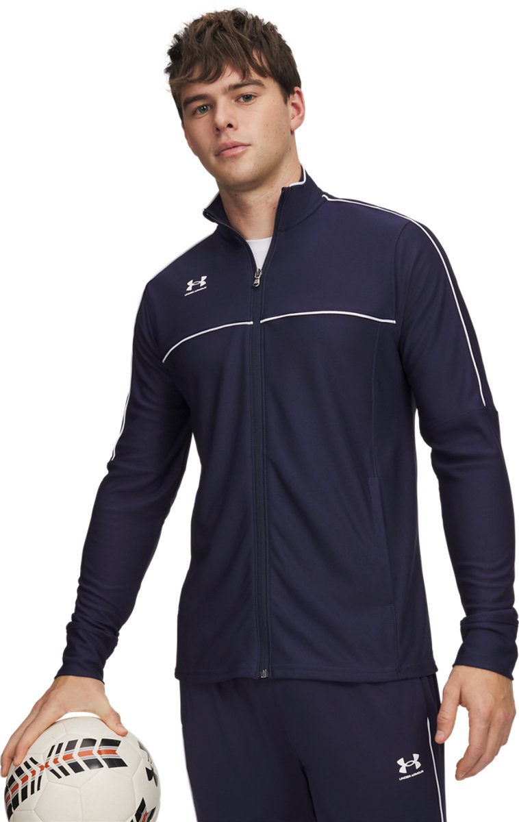 Under armour m challenger track jacket-blu heren sportvest - midnight navy - wit