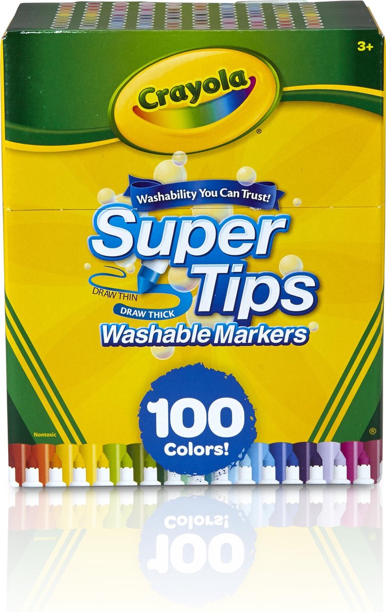 Crayola - super consigli - pennarelli - 100 pennarelli lavabili - per bambini