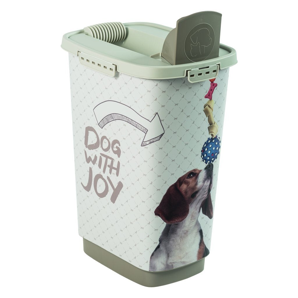 Rotho mypet voeder strooicontainer grijs cappuccino - hondenvoerbewaarbak - 25 l