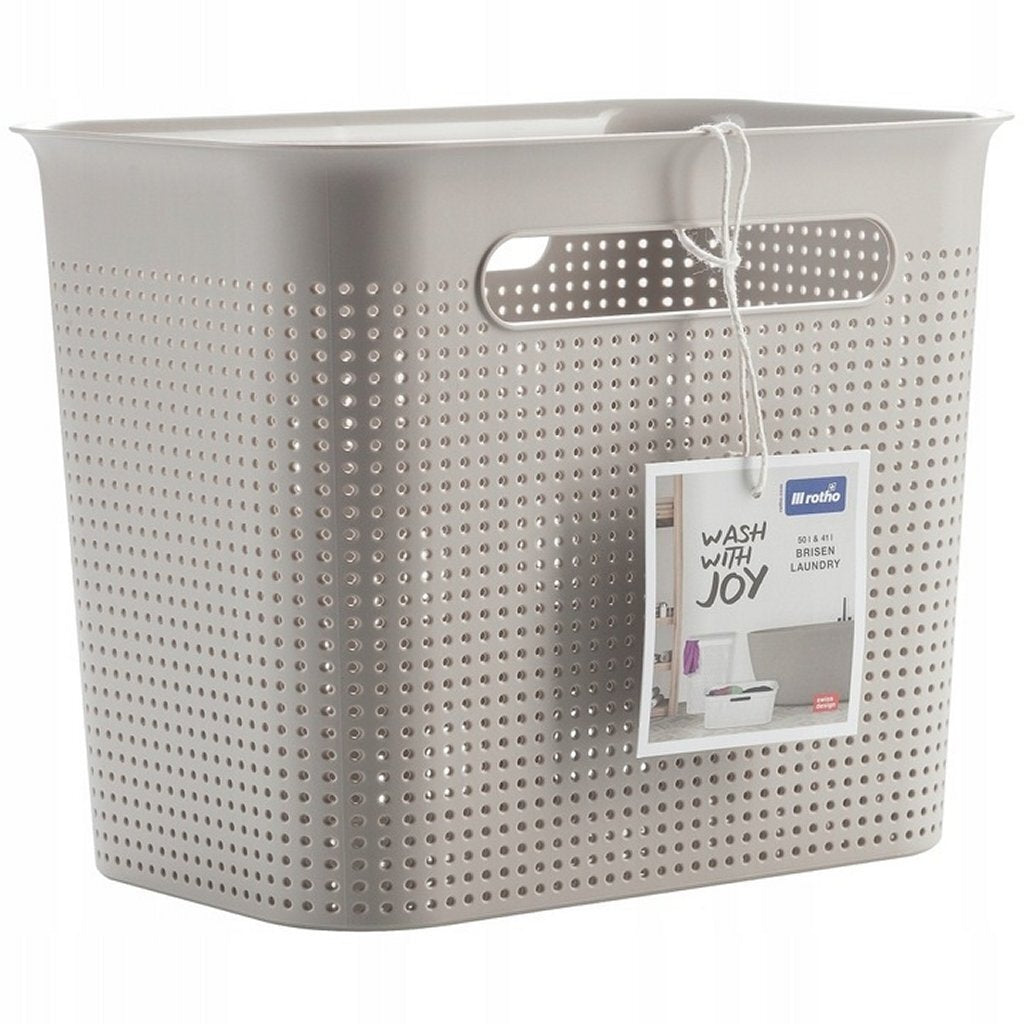 Cesta de almacenaje Rotho brisen 26,2x18x21,1 cm 7l capuchino