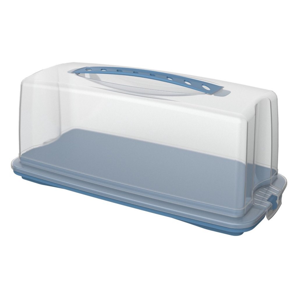 Scatola per torta Rotho Fresh 36x16,5x16,5 cm blu orizzonte trasparente