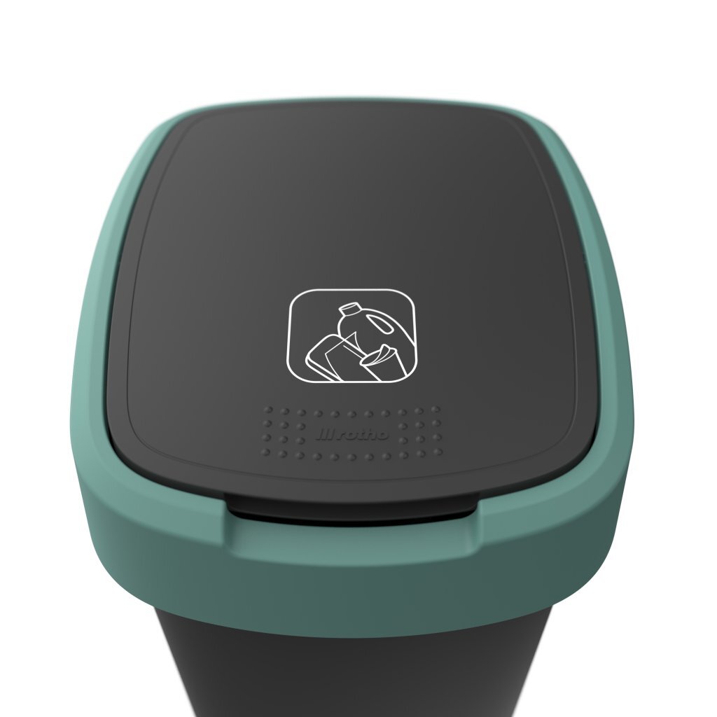 Rotho Rotho Twist Waste Bin 25L Misteloe Green Antracite