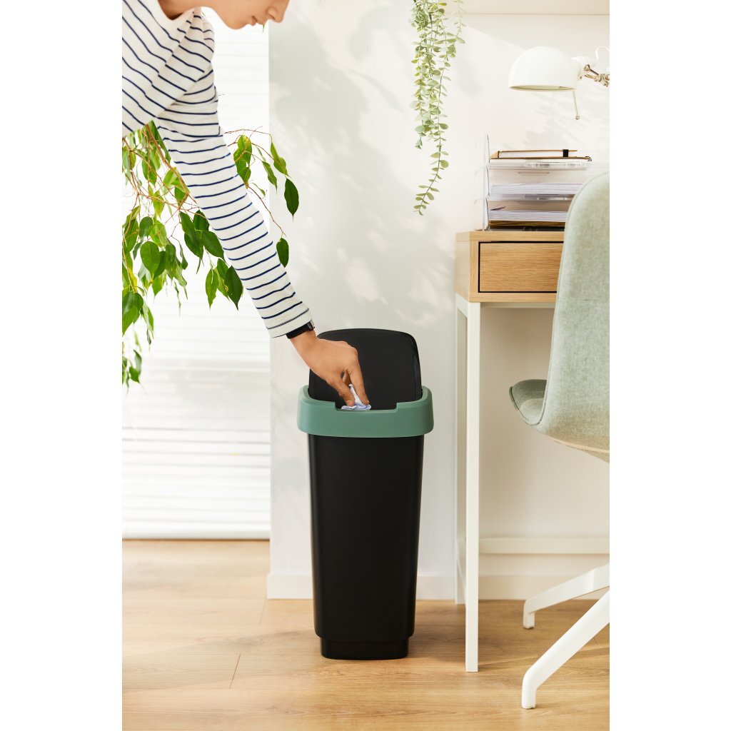 Rotho Rotho Twist Waste Bin 50l Mortletoe verde antracita