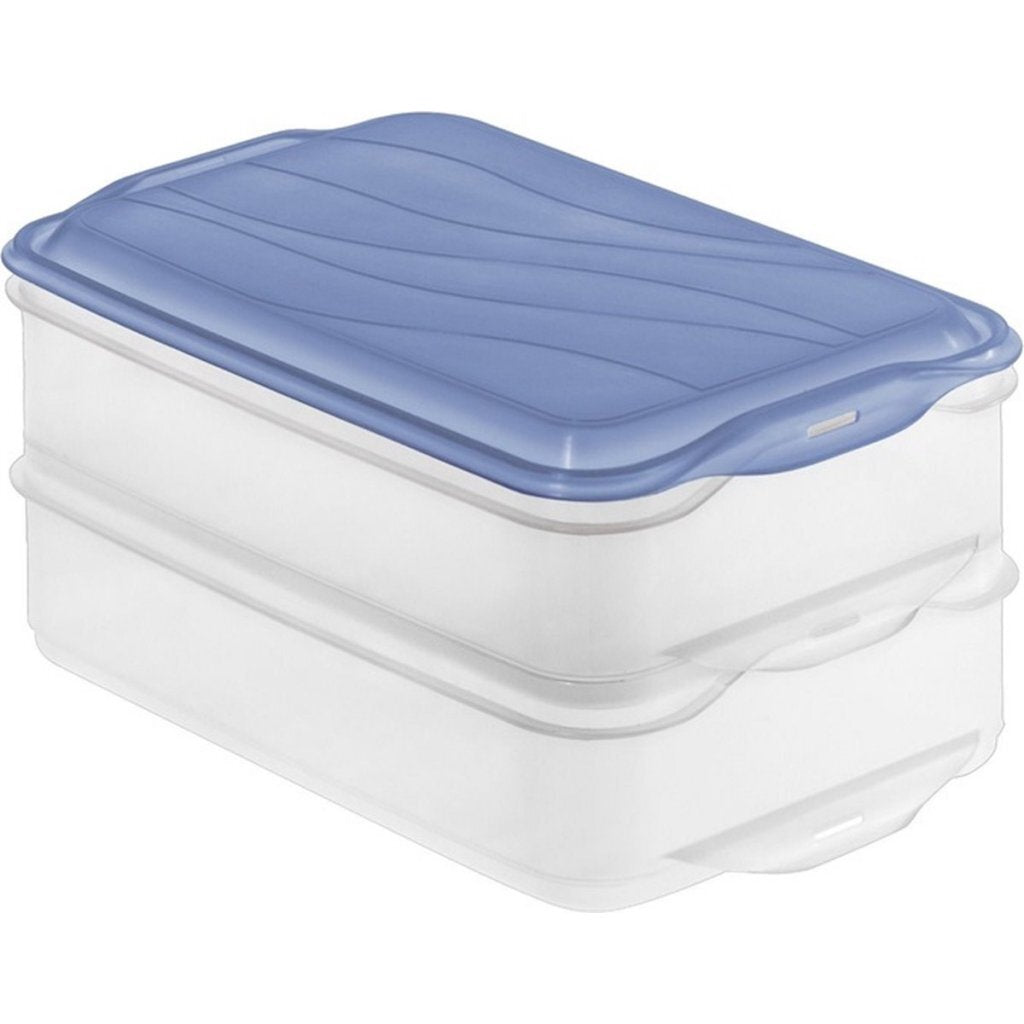 Scatola per carne Rotho Rondo 2x1,35l blu orizzonte trasparente