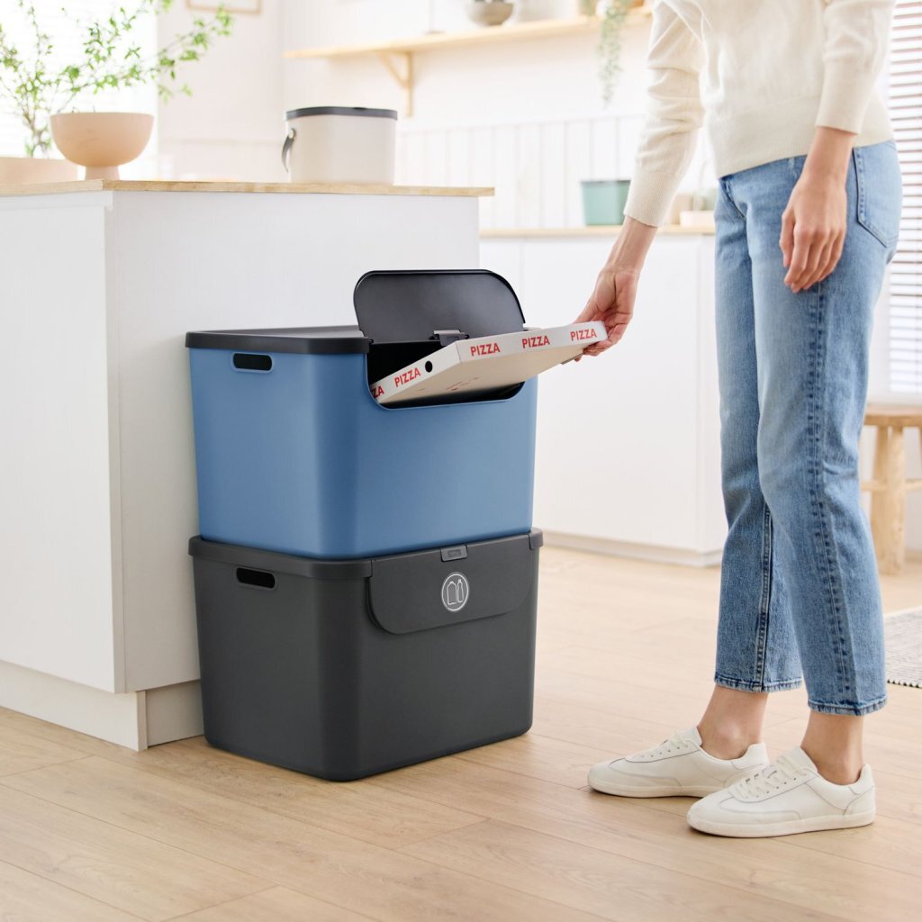 Separatore di rifiuti Rotho albula 55l blu antracite