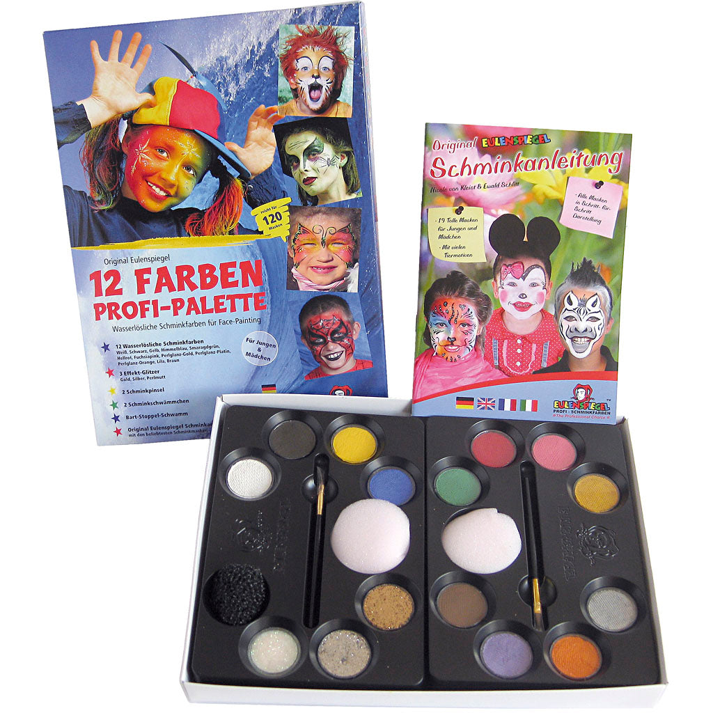 Eulenspiegel Schmink Conjunto con paso a paso, varios colores, 1 set