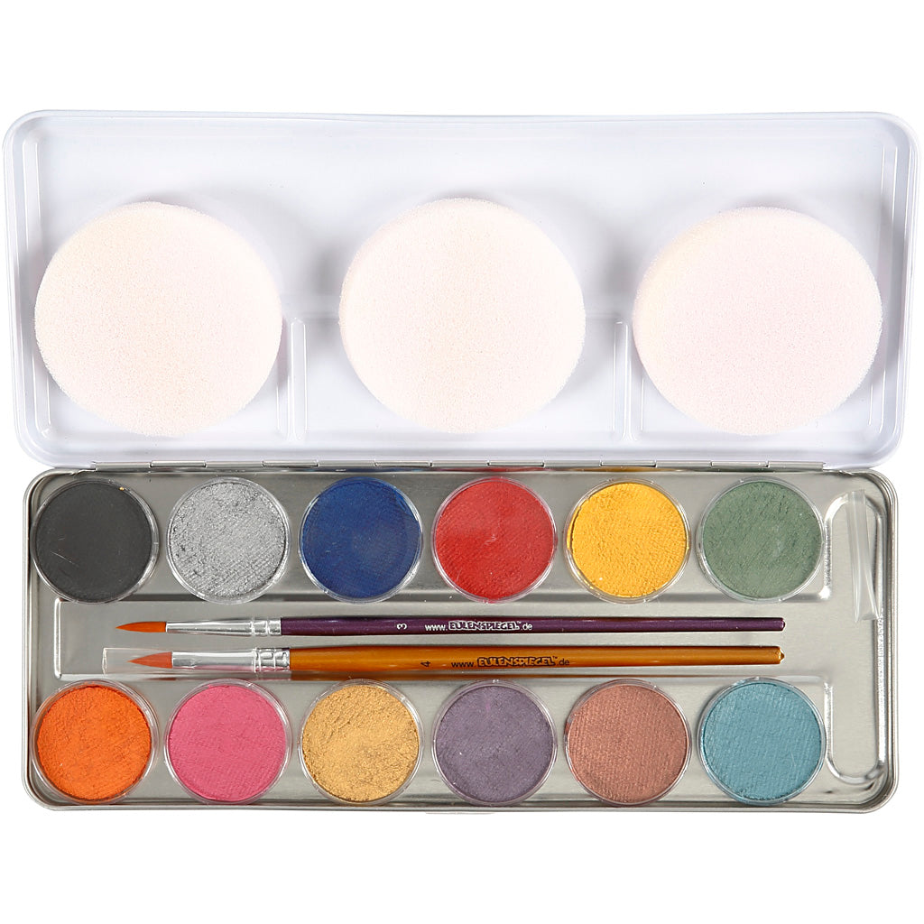 Eulenspiegel Schmink, blanco, 12 color 1 set