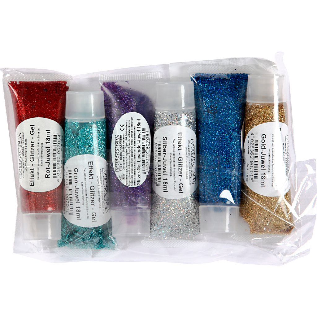 Gel glitter Eulenspiegel, vari colori, 6x18 ml 1 scatola