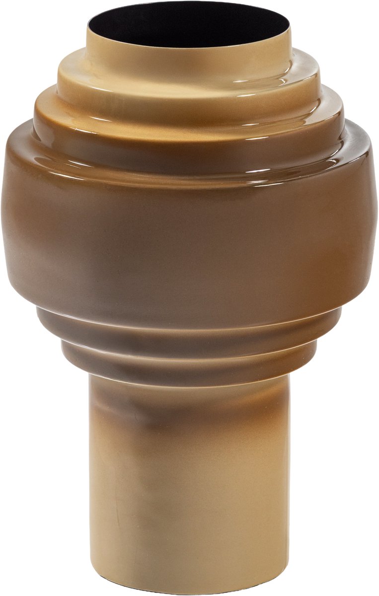 Vaso orba in legno 36x24 cm - metallo - sabbia lucida - 36x24x24