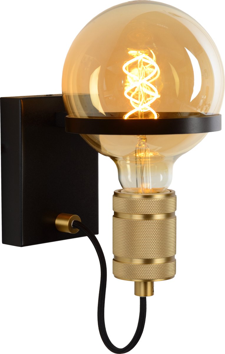 Lucide ottilien - lampada da parete - ø 17,7 cm - 1xe27 - nero