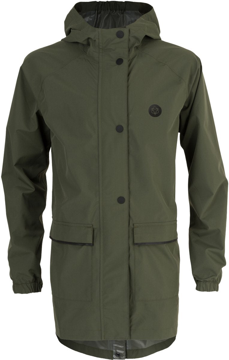 Agu go parka kids regenjas essential - groen - 152 - meisjes jongens - waterdicht ademend
