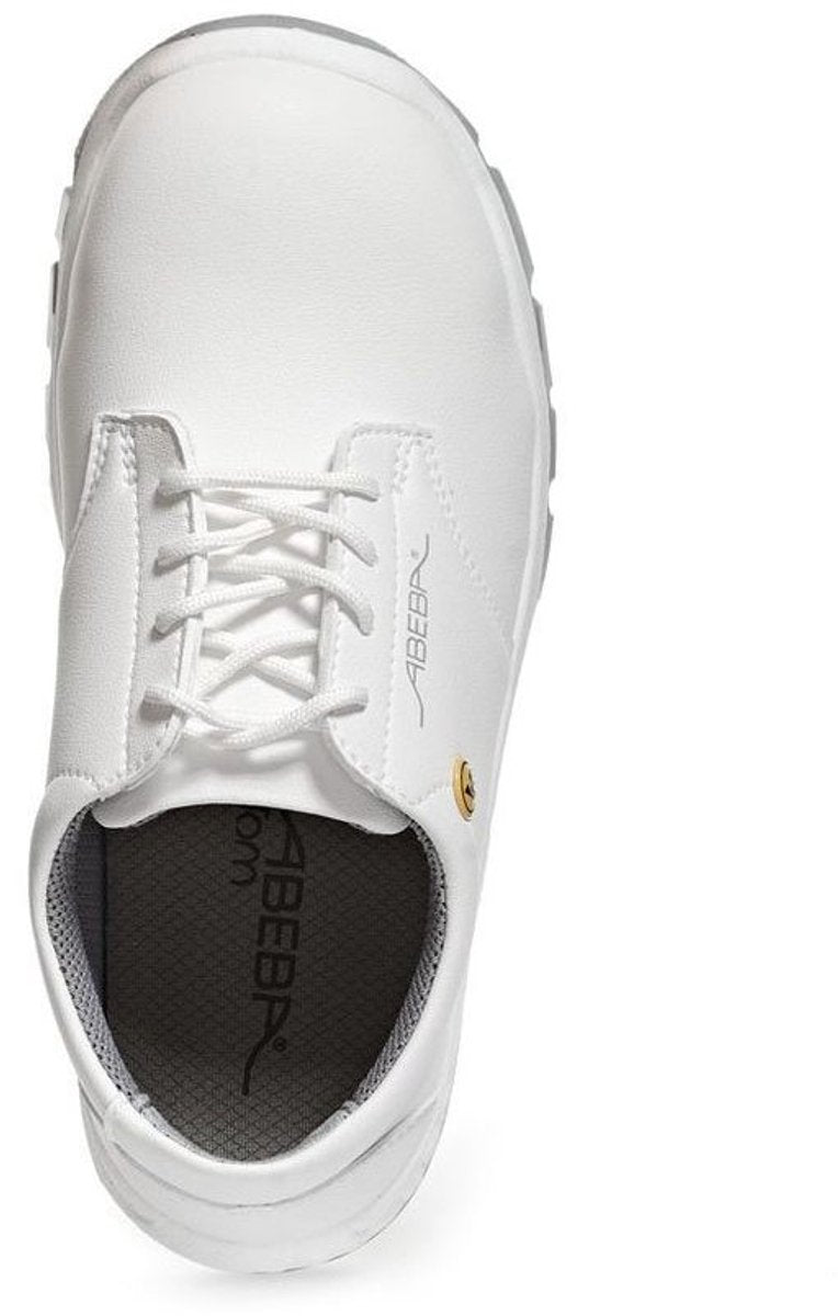 Abeba 32131 s2 werkschoenen | laag model | dames heren | wit | met stalen neus | esd | maat 48