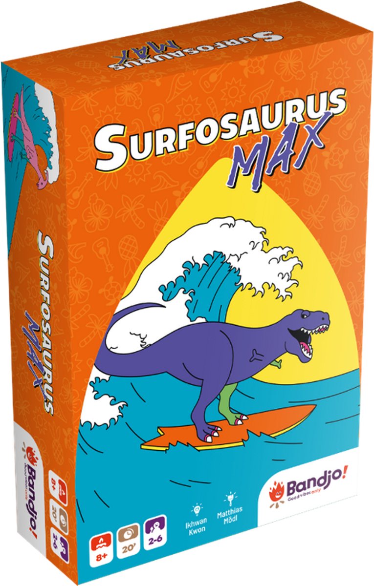 Geronimo games surfosaurus max - - bandjo - gioco di carte - da 8 anni - da 2 a 8 giocatori